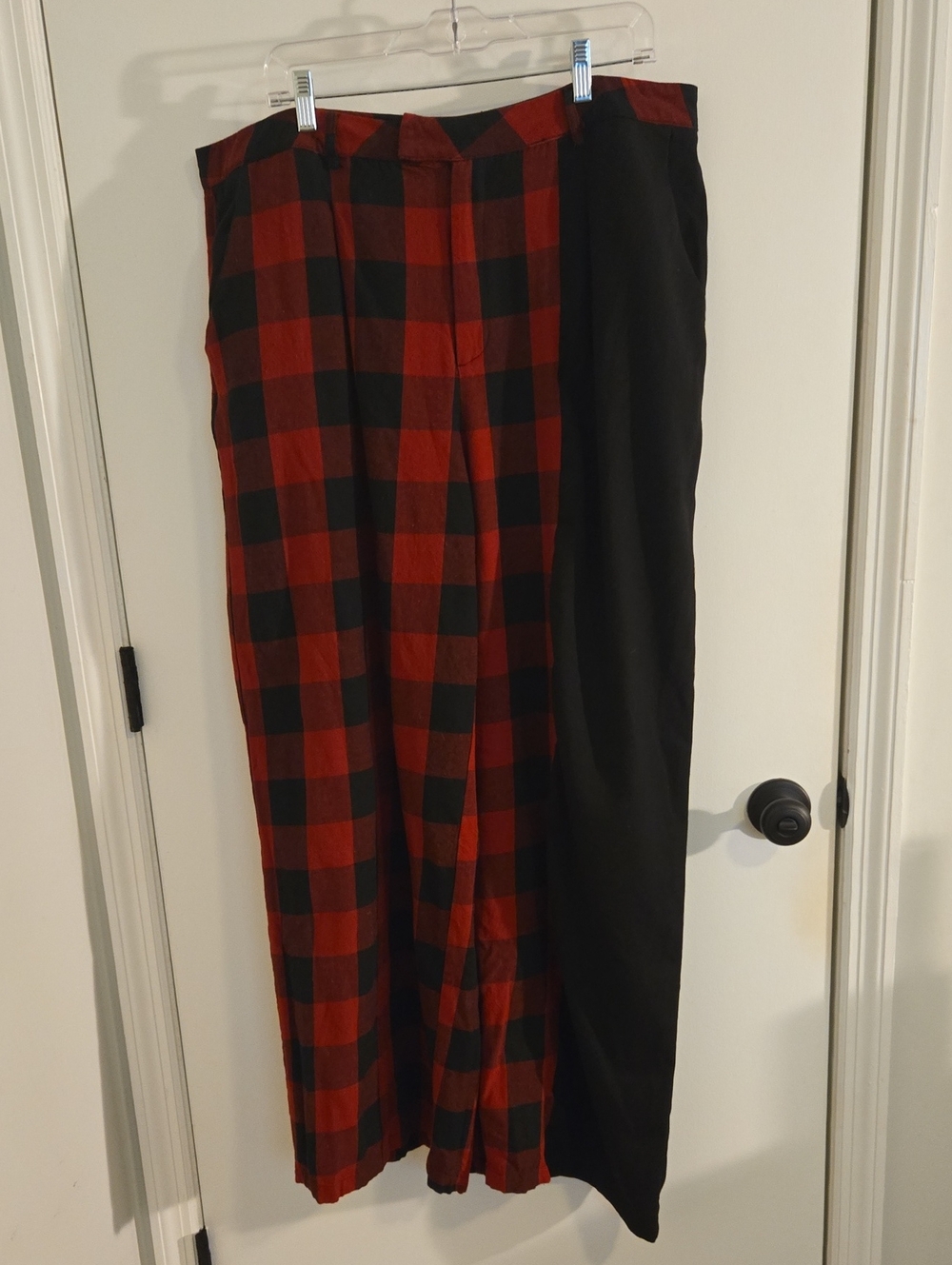 Disturbia Red and Black Buffalo Plaid Wide Leg Trousers UK20/EU48 (US16)